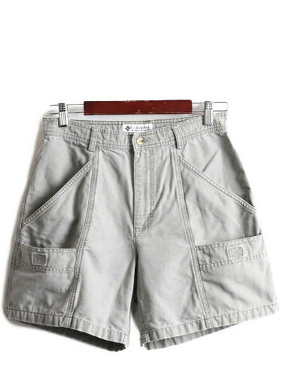 00s ■ コロンビア ブッシュ ショートパンツ 10 レディース M 程/ 00年代 Columbia ショーツ 短パン アウトドア サファリ フィッシング 灰
