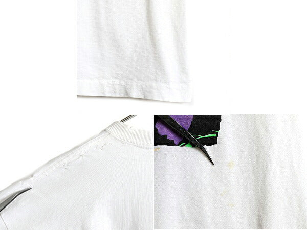 90s 大きいサイズ XXL ■ フラワー アート プリント 半袖 Tシャツ メンズ 2XL / 90年代 花 芸術 イラスト シングルステッチ ヘビーウェイト