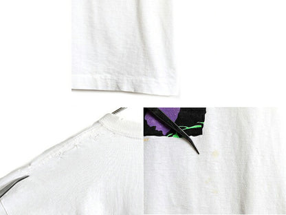 90s 大きいサイズ XXL ■ フラワー アート プリント 半袖 Tシャツ メンズ 2XL / 90年代 花 芸術 イラスト シングルステッチ ヘビーウェイト