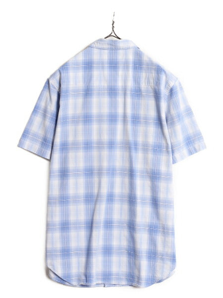 90s ポロ ラルフローレン チェック ウエスタン 半袖 シャツ メンズ M 古着 90年代 オールド 半袖シャツ ポニー無し コットン ポケット付き