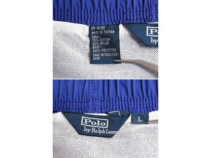 90s ポロ ラルフローレン ボーダー ショート パンツ メンズ L / スイム ショーツ 水陸両用 ワンポイント ナイロン コットン 短パン カーゴ