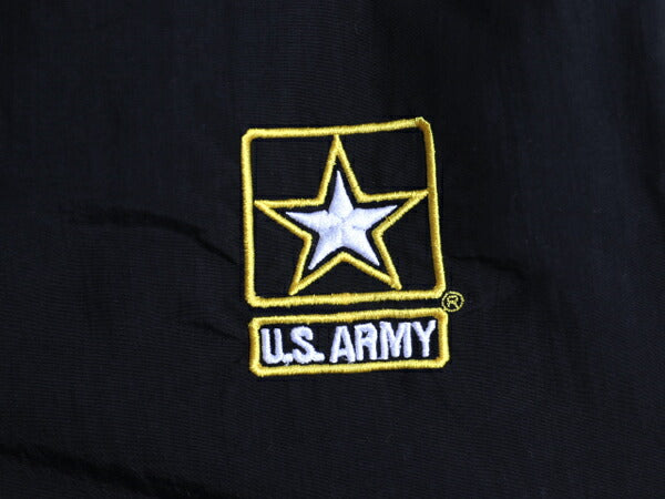 米軍実物 US ARMY ナイロン トレーニング パンツ メンズ M 程 古着 ミリタリー アーミー APFU ワンポイント ポケット付き ブラック 薄手 黒