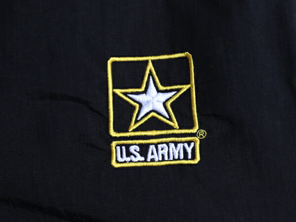 米軍実物 US ARMY ナイロン トレーニング パンツ メンズ M 程 古着 ミリタリー アーミー APFU ワンポイント ポケット付き ブラック 薄手 黒