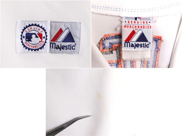 MLB オフィシャル Majestic メッツ ベースボール シャツ メンズ M 程 古着 ユニフォーム ゲームシャツ メジャーリーグ 半袖シャツ 大リーグ