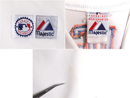 MLB オフィシャル Majestic メッツ ベースボール シャツ メンズ M 程 古着 ユニフォーム ゲームシャツ メジャーリーグ 半袖シャツ 大リーグ