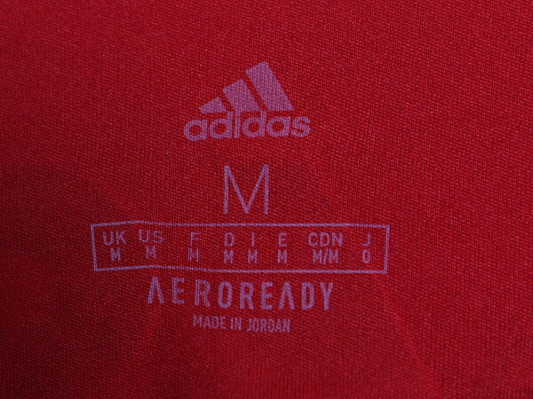 アディダス サッカー ユニフォーム メンズ M ジャージ ゲームシャツ プラクティス 半袖 Tシャツトレーニング ツートン 3ライン スポーツ 赤