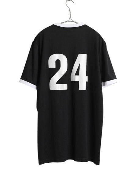 アディダス サッカー ユニフォーム メンズ L / 古着 ジャージ ゲームシャツ プラクティス 半袖 Tシャツ トレーニング ツートン 3ライン 黒