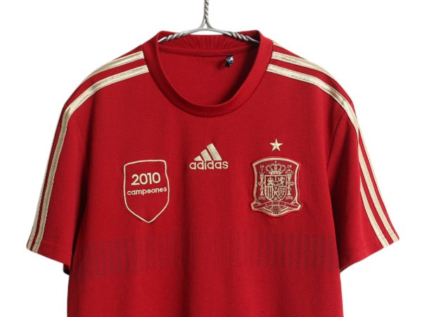 アディダス スペイン 代表 半袖 サッカー プラクティス シャツ メンズ S 程/ 古着 Tシャツ ユニフォーム トレーニング ゲーム ジャージ 赤