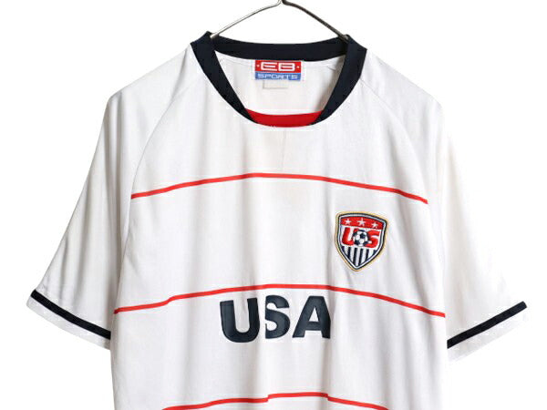 アメリカ 代表 タイプ サッカー プラクティス シャツ メンズ M 程/ Tシャツ ユニフォーム トレーニング ジャージ USA トリコカラー 星条旗