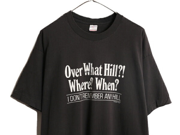 90s USA製 ジョーク メッセージ プリント 半袖 Tシャツ メンズ XL 程/ 90年代 オールド ヘビーウェイト 大きいサイズ シングルステッチ 黒