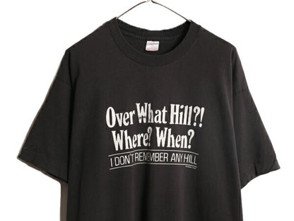 90s USA製 ジョーク メッセージ プリント 半袖 Tシャツ メンズ XL 程/ 90年代 オールド ヘビーウェイト 大きいサイズ シングルステッチ 黒