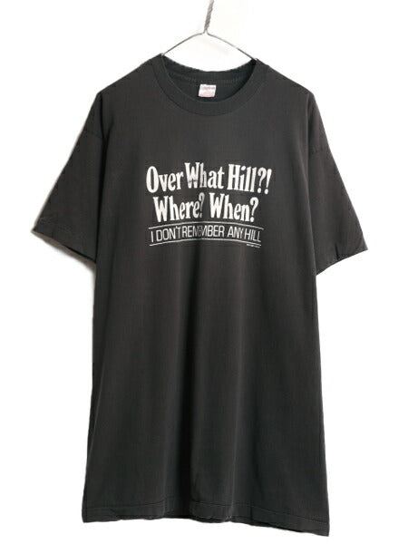 90s USA製 ジョーク メッセージ プリント 半袖 Tシャツ メンズ XL 程/ 90年代 オールド ヘビーウェイト 大きいサイズ シングルステッチ 黒