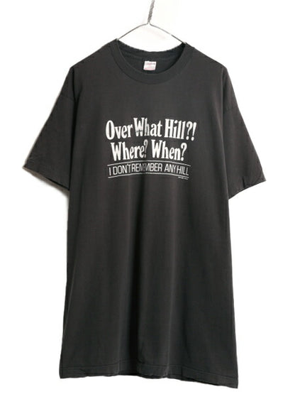 90s USA製 ジョーク メッセージ プリント 半袖 Tシャツ メンズ XL 程/ 90年代 オールド ヘビーウェイト 大きいサイズ シングルステッチ 黒