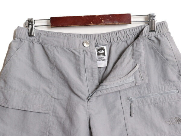 ノースフェイス ナイロン カーゴ ショート パンツ レディース L 古着 The North Face ショーツ 短パン 半パン アウトドア ワンポイント 灰