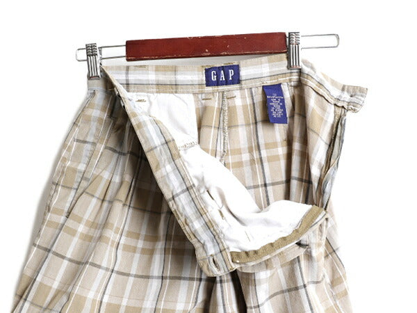 90s ■ OLD GAP チェック キュロット パンツ 10 レディース S 程/ 古着 90年代 オールド ギャップ 2タック ショートパンツ ショーツ 短パン