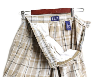 90s ■ OLD GAP チェック キュロット パンツ 10 レディース S 程/ 古着 90年代 オールド ギャップ 2タック ショートパンツ ショーツ 短パン