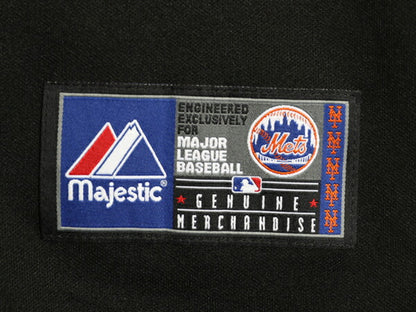 メッツ ベースボール シャツ メンズ XXL / MLB オフィシャル マジェスティック 大リーグ ユニフォーム ゲームシャツ ブラック 大きいサイズ