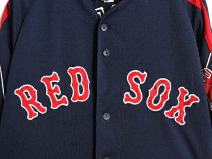 レッドソックス ベースボール シャツ メンズ L 程/ 古着 MLB オフィシャル マジェスティック 大リーグ ユニフォーム ゲームシャツ ジャージ