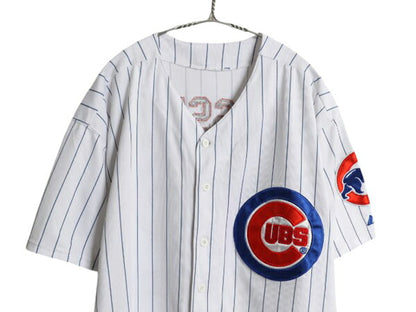 カブス ベースボール シャツ メンズ XL 程 MLB オフィシャル マジェスティック 大リーグ ユニフォーム ゲームシャツ ジャージ 大きいサイズ