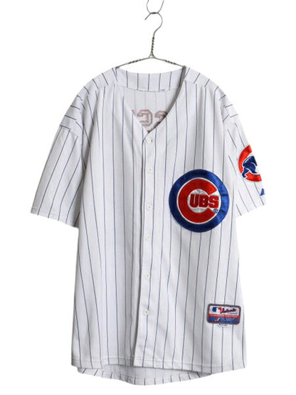 カブス ベースボール シャツ メンズ XL 程 MLB オフィシャル マジェスティック 大リーグ ユニフォーム ゲームシャツ ジャージ 大きいサイズ
