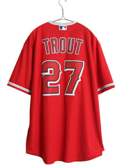 エンゼルス ベースボール シャツ メンズ L / MLB オフィシャル ナイキ 大リーグ スウッシュ ユニフォーム ゲームシャツ 半袖シャツ 重ね着