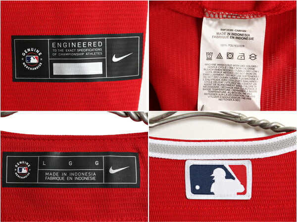 エンゼルス ベースボール シャツ メンズ L / MLB オフィシャル ナイキ 大リーグ スウッシュ ユニフォーム ゲームシャツ 半袖シャツ 重ね着