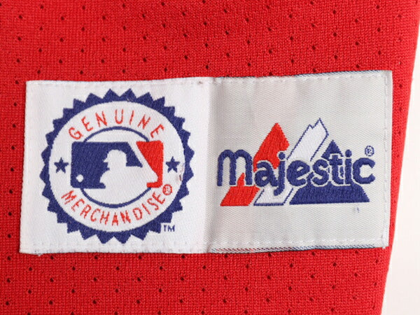 フィリーズ ベースボール シャツ メンズ XXL 程/ MLB オフィシャル マジェスティック 大リーグ ユニフォーム ゲームシャツ 大きいサイズ 赤