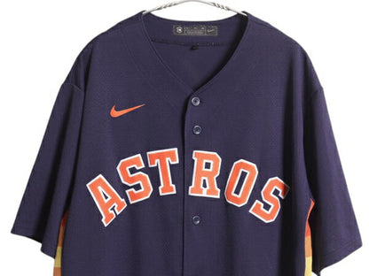 アストロズ ベースボール シャツ メンズ XL / MLB オフィシャル ナイキ 大リーグ ユニフォーム ゲームシャツ 半袖シャツ スウッシュ 重ね着