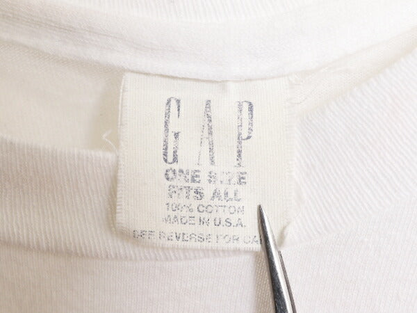 90s USA製 OLD GAP バック プリント 半袖 Tシャツ メンズ L 程/ 90年代 オールド ギャップ シングルステッチ コットン 星条旗 グラフィック