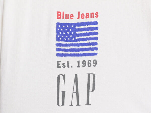 90s USA製 OLD GAP バック プリント 半袖 Tシャツ メンズ L 程/ 90年代 オールド ギャップ シングルステッチ コットン 星条旗 グラフィック