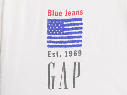 90s USA製 OLD GAP バック プリント 半袖 Tシャツ メンズ L 程/ 90年代 オールド ギャップ シングルステッチ コットン 星条旗 グラフィック