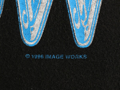 90s 大きいサイズ XXL ■ HOOTERS 両面 プリント 半袖 Tシャツ ( メンズ 2XL ) 90年代 黒 企業 イラスト キャラクター フーターズ ハーレー