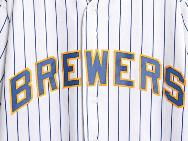 MLB オフィシャル Majestic ブルワーズ ベースボール シャツ メンズ XL 程 ユニフォーム ゲームシャツ メジャーリーグ 半袖シャツ 大リーグ