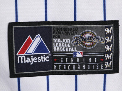 MLB オフィシャル Majestic ブルワーズ ベースボール シャツ メンズ XL 程 ユニフォーム ゲームシャツ メジャーリーグ 半袖シャツ 大リーグ