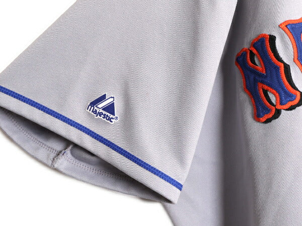 MLB オフィシャル Majestic メッツ ベースボール シャツ メンズ XXL 程 ユニフォーム ゲームシャツ メジャーリーグ 野球 半袖シャツ 重ね着