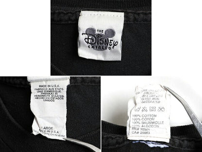 90s USA製 ■ ディズニー オフィシャル グーフィー 両面 プリント 半袖 Tシャツ ( メンズ レディース L ) 90年代 オールド キャラクター 黒