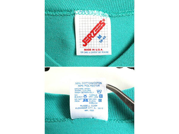 80s USA製 ■ アニマル 牛 両面 プリント 半袖 Tシャツ ( メンズ M 小さめ S 程) 80年代 動物 アート イラスト シングルステッチ グリーン