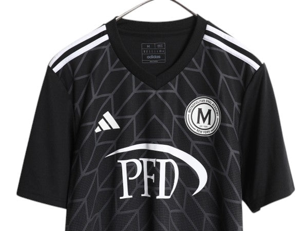 アディダス サッカー ユニフォーム メンズ M / Tシャツ プラクティス トレーニング ジャージ ゲームシャツ ブラック スポーツ ナンバリング