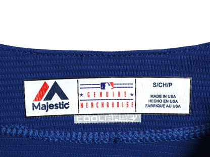 USA製 メッツ ベースボール シャツ メンズ S MLB オフィシャル マジェスティック 大リーグ ユニフォーム ゲームシャツ ジャージ 半袖シャツ