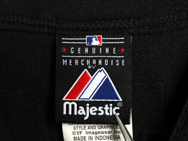 メッツ ベースボール シャツ メンズ M / MLB オフィシャル マジェスティック 大リーグ ユニフォーム ゲームシャツ 半袖シャツ ジャージ 黒