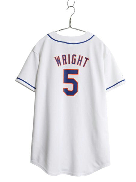 メッツ ベースボール シャツ キッズ XL メンズ M 程/ MLB オフィシャル マジェスティック 大リーグ ユニフォーム ゲームシャツ 半袖シャツ