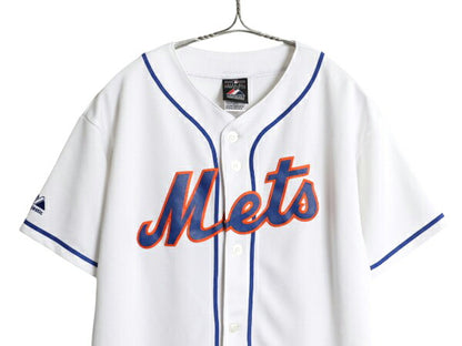 メッツ ベースボール シャツ キッズ XL メンズ M 程/ MLB オフィシャル マジェスティック 大リーグ ユニフォーム ゲームシャツ 半袖シャツ