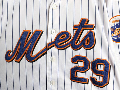メッツ ベースボール シャツ メンズ XL 程 MLB オフィシャル マジェスティック 大リーグ ユニフォーム ゲームシャツ ジャージ 大きいサイズ