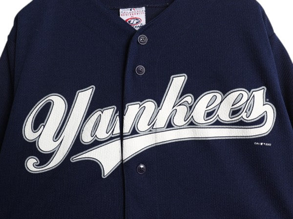 00s ヤンキース ベースボール シャツ メンズ M / オールド MLB オフィシャル トゥルーファン 大リーグ ユニフォーム ゲームシャツ ジャージ
