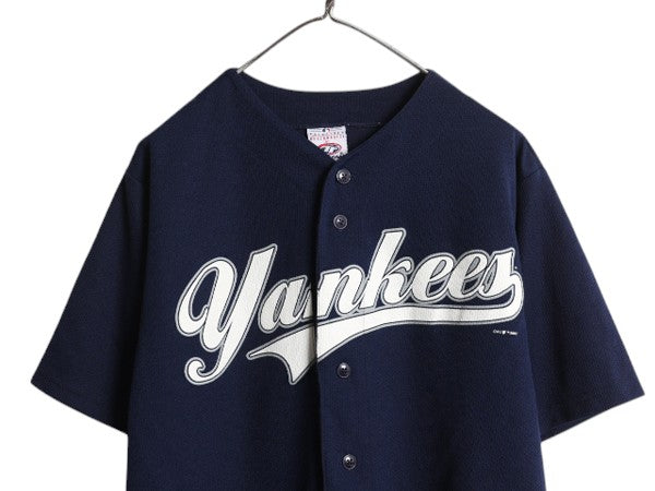 00s ヤンキース ベースボール シャツ メンズ M / オールド MLB オフィシャル トゥルーファン 大リーグ ユニフォーム ゲームシャツ ジャージ