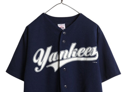 00s ヤンキース ベースボール シャツ メンズ M / オールド MLB オフィシャル トゥルーファン 大リーグ ユニフォーム ゲームシャツ ジャージ