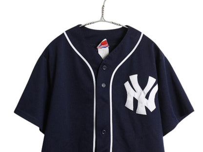 ヤンキース ベースボール シャツ メンズ M / MLB オフィシャル マジェスティック 大リーグ ユニフォーム ゲームシャツ ジャージ 半袖シャツ
