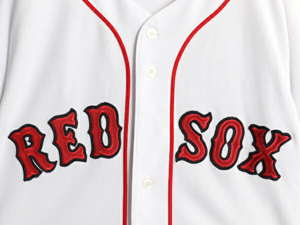 USA製 レッドソックス ベースボール シャツ メンズ L 程 MLB オフィシャル マジェスティック 大リーグ ユニフォーム ゲームシャツ ジャージ