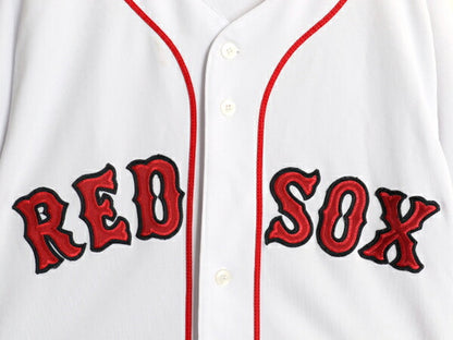 USA製 レッドソックス ベースボール シャツ メンズ L 程 MLB オフィシャル マジェスティック 大リーグ ユニフォーム ゲームシャツ ジャージ