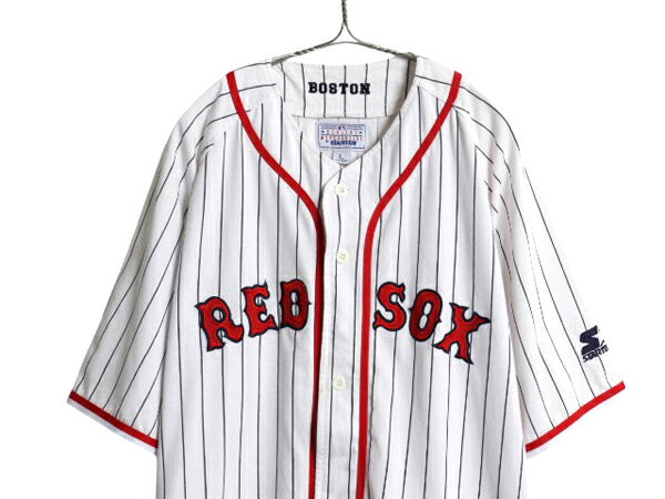 90s レッドソックス ベースボール シャツ メンズ L / オールド MLB オフィシャル スターター 大リーグ ユニフォーム ゲームシャツ ジャージ